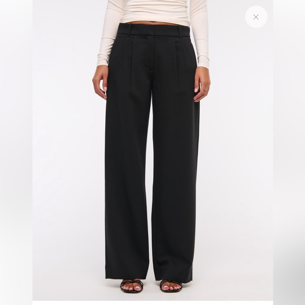 Abercrombie & Fitch AF Sloane Low Rise‎ Tailored Wide Leg Pant Black 28 - Picture 4 of 11